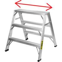 Industrial-Duty Sawhorse, 2' H x 31.9375" W x 23.50" D, 300 lbs. Capacity, Aluminum Superchem Industries