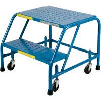Rolling Step Ladder, 2 Steps, 18" Step Width, 19" Platform Height, Steel Superchem Industries