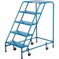 Escabeau roulant, 5 marches, Largeur de la marche 18", Hauteur de la plateforme 46", Acier Superchem Industries
