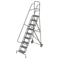 Steel Rolling Ladder, 9 Steps, 16" Step Width, 90" Platform Height, Steel Superchem Industries