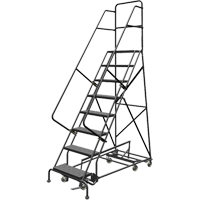All Directional Rolling Ladder, 8 Steps, 24" Step Width, 80" Platform Height, Steel Superchem Industries