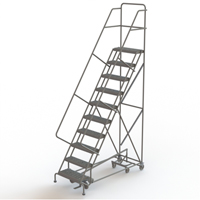All Directional Rolling Ladder, 10 Steps, 24" Step Width, 100" Platform Height, Steel Superchem Industries