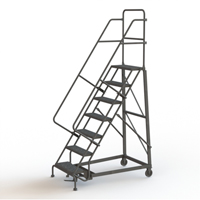&eacute;chelles roulantes robustes, 7 marches, Largeur de la marche 24", Hauteur de la plateforme 70", Acier Superchem Industries
