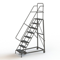 &eacute;chelles roulantes robustes, 8 marches, Largeur de la marche 24", Hauteur de la plateforme 80", Acier Superchem Industries