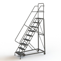 &eacute;chelles roulantes robustes, 9 marches, Largeur de la marche 24", Hauteur de la plateforme 90", Acier Superchem Industries