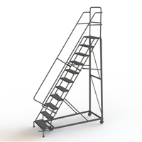 &eacute;chelles roulantes robustes, 11 marches, Largeur de la marche 24", Hauteur de la plateforme 110", Acier Superchem Industries