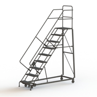 Heavy Duty Safety Slope Ladder, 9 Steps, Perforated, 50° Incline, 90" High Superchem Industries
