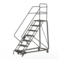 Heavy Duty Safety Slope Ladder, 7 Steps, Serrated, 50° Incline, 70" High Superchem Industries