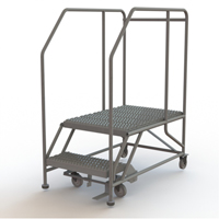 Plateforme de travail mobile, Acier, 2 Marches, 20" ha, 35" p, 24" Marche, Stri&eacute; Superchem Industries
