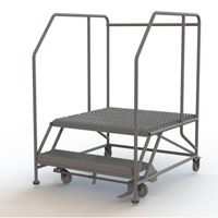 Plateforme de travail mobile, Acier, 2 Marches, 20" ha, 36" p, 36" Marche, Stri&eacute; Superchem Industries