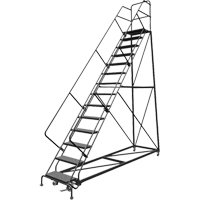 &eacute;chelles en angle de s&eacute;curit&eacute;, 14 marches, Perfor&eacute;, Inclinaison 50°, Hauteur 140" Superchem Industries