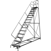 &eacute;chelles en angle de s&eacute;curit&eacute;, 15 marches, Perfor&eacute;, Inclinaison 50°, Hauteur 150" Superchem Industries