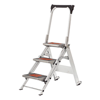 Safety Stepladder with Bar & Tray, 2.2', Aluminum, 300 lbs. Capacity, Type 1A Superchem Industries