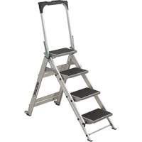 Tilt & Roll Step Stool Ladder, 4 Steps, 44.25" x 22.13" x 59" High Superchem Industries