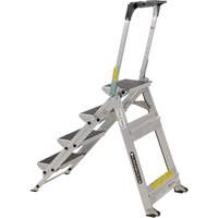 Tilt & Roll Step Stool Ladder, 4 Steps, 44.25" x 22.13" x 59" High Superchem Industries