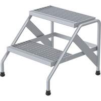 Aluminum Step Stand, 2 Step(s), 22-13/16" W x 24-9/16" L x 20" H, 500 lbs. Capacity Superchem Industries