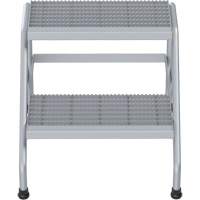 Aluminum Step Stand, 2 Step(s), 22-13/16" W x 24-9/16" L x 20" H, 500 lbs. Capacity Superchem Industries