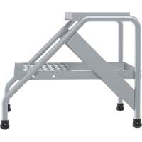 Aluminum Step Stand, 2 Step(s), 22-13/16" W x 24-9/16" L x 20" H, 500 lbs. Capacity Superchem Industries