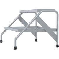 Aluminum Step Stand, 2 Step(s), 32-13/16" W x 24-9/16" L x 20" H, 500 lbs. Capacity Superchem Industries