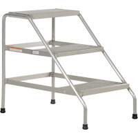Aluminum Step Stand, 3 Step(s), 22-13/16" W x 34-9/16" L x 30" H, 500 lbs. Capacity Superchem Industries