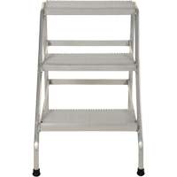 Aluminum Step Stand, 3 Step(s), 22-13/16" W x 34-9/16" L x 30" H, 500 lbs. Capacity Superchem Industries