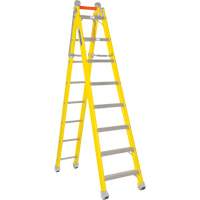 Step to Straight Ladder, 13.8', Fibreglass, 375 lbs., CSA Grade 1AA Superchem Industries