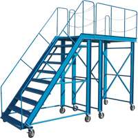 Snow Ladder, Steel, 10 Steps, 99" H, 85-1/2" D, 48" Step, Serrated Superchem Industries