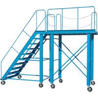 Snow Ladder, Steel, 10 Steps, 99" H, 85-1/2" D, 48" Step, Serrated Superchem Industries