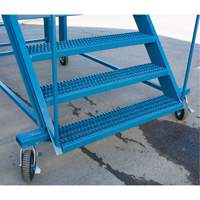 Snow Ladder, Steel, 10 Steps, 99" H, 85-1/2" D, 48" Step, Serrated Superchem Industries
