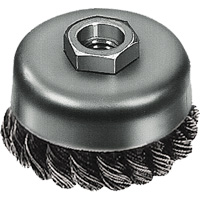 Knot Wire Cup Brush, 3" Dia. x 5/8"-11 Arbor Superchem Industries