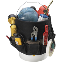 48-Pocket Bucket Buddy, 6" L x 11" W x 12" H, Polyester, Black Superchem Industries