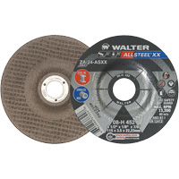 Depressed Centre Grinding Wheels - Allsteel XX, 4-1/2" x 1/8", 7/8" Arbor, Type 27, Zirconia Alumina, 13300 RPM Superchem Industries