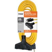 Vinyl Extension Cord, Outdoor, SJTW, 12/3 AWG, 15 A, 3 Outlet(s), 25' Superchem Industries