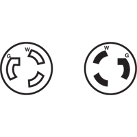2-Pole 3-Wire Grounding Locking Plug, Nylon, 15 Amps, 250 V, L6-15P Superchem Industries