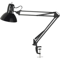 Swing Arm Clamp-On Desk Lamps, 100 W, Incandescent, C-Clamp, Black Superchem Industries