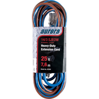 TPE-Rubber Extension Cord With Light Indicator, All-Weather, SJEOW, 14/3 AWG, 15 A, 25' Superchem Industries
