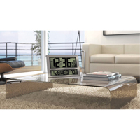 Jumbo Clock, Digital, Battery Operated, 16.5" W x 1.7" D x 11" H, Silver XD075 | Superchem Industries