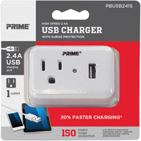 Chargeur USB Prime avec protection contre la surtension Superchem Industries