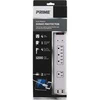 Limiteurs de surtension avec chargeur USB, 4 Prises, 1200 J, 1875 W, Cordon 4' Superchem Industries