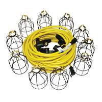 LED Stringlights, 10 Lights, 100' L, Metal Housing Superchem Industries