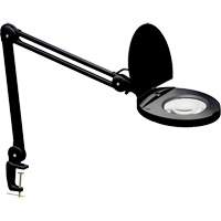 Adjustable Magnifier Lamp, 5 Diopter, LED Light, 47" Arm, C-Clamp, Black Superchem Industries