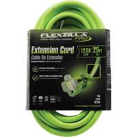 Flexzilla&reg; Pro Industrial Extension Cord, All-Weather, SJTW, 12/3 AWG, 15 A, 25' Superchem Industries
