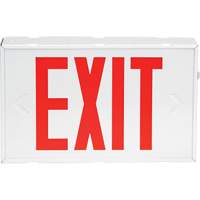 Exit Sign, LED, Battery Operated/Hardwired, 12-1/5" L x 7-1/2" W, English Superchem Industries