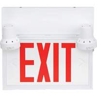 Exit Sign with Security Lights, LED, Battery Operated/Hardwired, 12-1/10" L x 11" W, English Superchem Industries