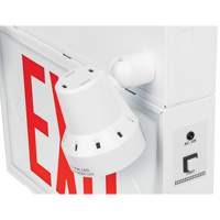 Exit Sign with Security Lights, LED, Battery Operated/Hardwired, 12-1/10" L x 11" W, English Superchem Industries