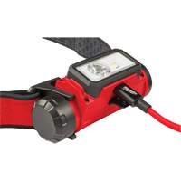 REDLITHIUM USB Hardhat Headlamp, LED, 600 Lumens, 5 Hrs. Run Time, Rechargeable Batteries Superchem Industries