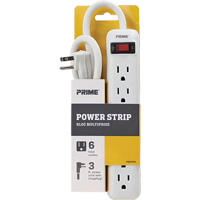 Power Strip, 6 Outlet(s), 3', 15 A, 1875 W, 125 V Superchem Industries
