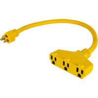 Adaptateur de rallonge d'alimentation, Ext&eacute;rieur, STOW, AWG 12/3, 15 A, 3 prise(s), 2' Superchem Industries