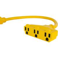 Adaptateur de rallonge d'alimentation, Ext&eacute;rieur, STOW, AWG 12/3, 15 A, 3 prise(s), 2' Superchem Industries