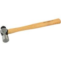 Ball Pein Hammer, 24 oz. Head Weight, Plain Face, Wood Handle Superchem Industries